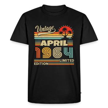 Avril 1964 Anniversaire Avril 1964 Avril - T-shirt Premium bio Homme - noir - Devant - Nico (187cm)