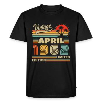 Avril 1962 Anniversaire Avril 1962 Avril - T-shirt Premium bio Homme - noir - Devant - Nico (187cm)