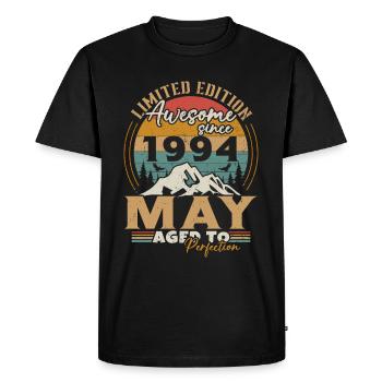 May 1994 Vintage Born in May 1994 Anniversary - Men's Premium Organic T-Shirt - black - Front - Nico (187cm)