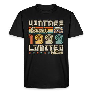 1999 Vintage Nées En 1999 Cadeau D'anniversaire - T-shirt Premium bio Homme - noir - Devant - Nico (187cm)