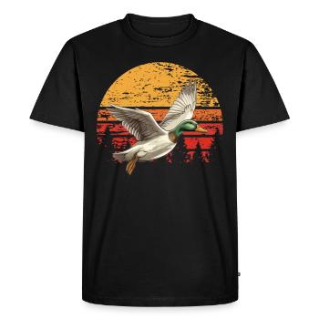 Retro Duck Hunt Sunset Flying - T-shirt Premium bio Homme - noir - Devant - Nico (187cm)