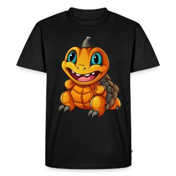 Sea Turtle Pumpkin Lazy Halloween Party Food - Men's Premium Organic T-Shirt - black - Front - Nico (187cm)