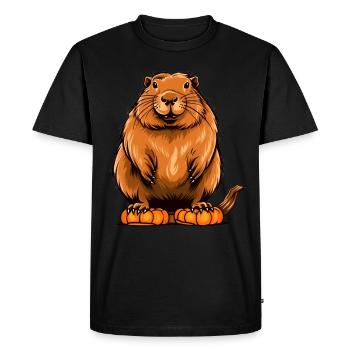 Capybara Citrouille Paresseux Costume de fête d’Halloween - T-shirt Premium bio Homme - noir - Devant - Nico (187cm)