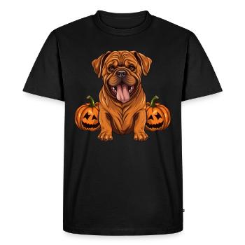 Dogue De Bordeaux Chien Citrouille Paresseux Halloween - T-shirt Premium bio Homme - noir - Devant - Nico (187cm)