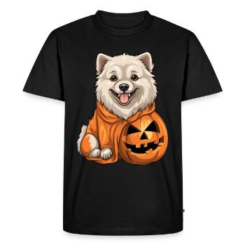 Eskimo Dog Pumpkin Lazy Halloween Party Costume - Men's Premium Organic T-Shirt - black - Front - Nico (187cm)