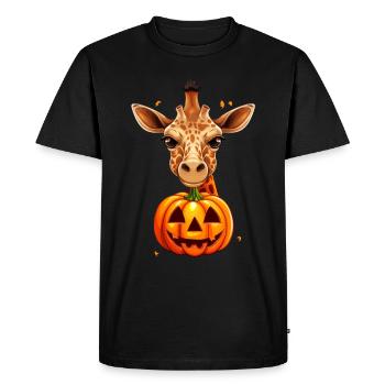 Girafe Citrouille Paresseux Halloween Costume de fête - T-shirt Premium bio Homme - noir - Devant - Nico (187cm)