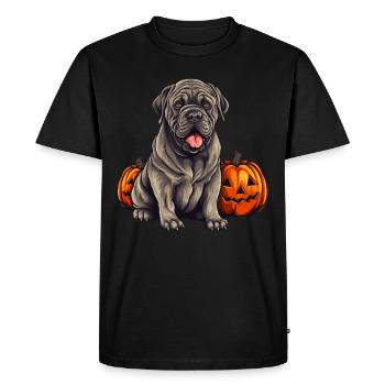Neapolitan Mastiff Dog Pumpkin Lazy - Men's Premium Organic T-Shirt - black - Front - Nico (187cm)