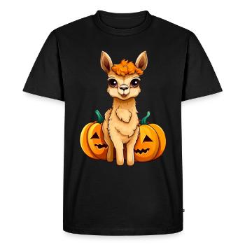Llama Pumpkin Lazy Halloween Party Costume pour enfants - T-shirt Premium bio Homme - noir - Devant - Nico (187cm)