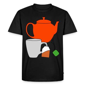 Indulgence Thé Boisson Théière Sachet De Thé Tasse - T-shirt Premium bio Homme - noir - Devant - Nico (187cm)