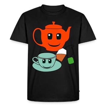 Gastronomy Host Tea Teapot Drinks - Men's Premium Organic T-Shirt - black - Front - Nico (187cm)