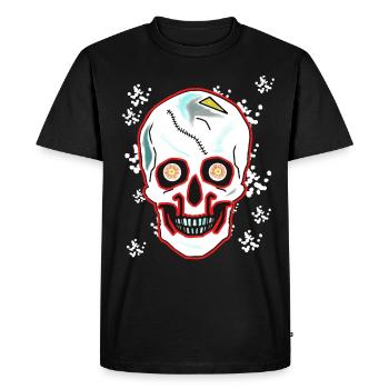Crâne de mort Horreur Fantaisie Halloween crâne - T-shirt Premium bio Homme - noir - Devant - Nico (187cm)