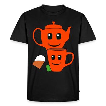 Tea Bag, Teapot, Tea, Enjoyment, Beverage, Cup - Men's Premium Organic T-Shirt - black - Front - Nico (187cm)