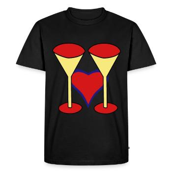 Verres de succès Gagnant Gagnant Alcool Vin mousseux - T-shirt Premium bio Homme - noir - Devant - Nico (187cm)