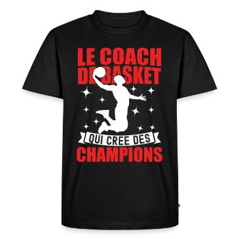 Le Coach De Basket Qui Crée Des Champions - T-shirt Premium bio Homme - noir - Devant - Nico (187cm)