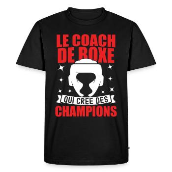 Le Coach De Boxe Qui Crée Des Champions - T-shirt Premium bio Homme - noir - Devant - Nico (187cm)