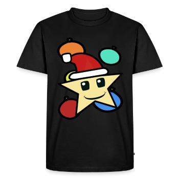 Xmas Christmas Christmas Gift Star Santa Claus - Men's Premium Organic T-Shirt - black - Front - Nico (187cm)