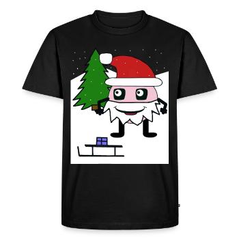 St. Nicholas Mountains Christmas Snow Alm Sleigh - Men's Premium Organic T-Shirt - black - Front - Nico (187cm)