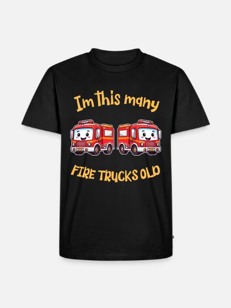 Sød brandbil - Jeg er så mange brandbiler gamle - Herre Premium økologisk T-shirt - sort