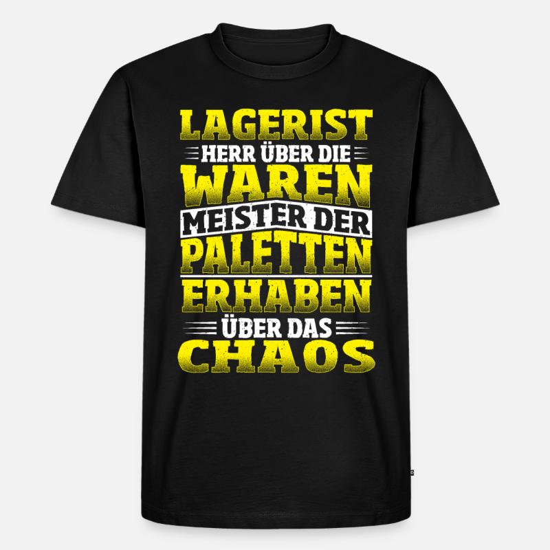 Lustiger Staplerfahrer Gabelstapler Beruf Sprüche - Männer Premium Bio T-Shirt - Schwarz