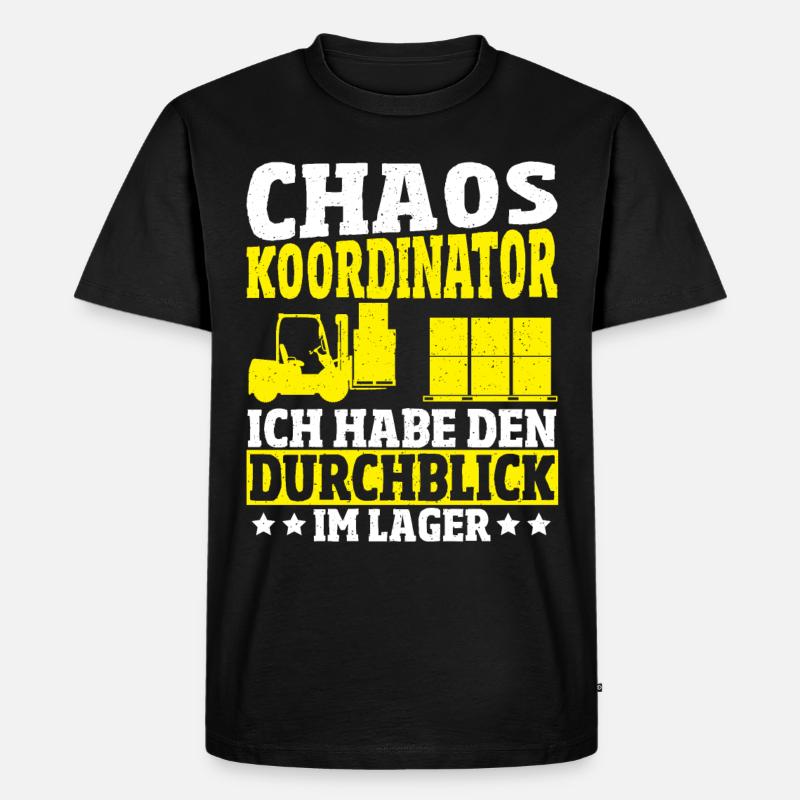 Lustiger Staplerfahrer Gabelstapler Beruf Sprüche - Männer Premium Bio T-Shirt - Schwarz