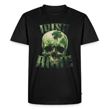 Irish Bone Green Skull St. Patrick's Day - Men's Premium Organic T-Shirt - black - Front - Nico (187cm)