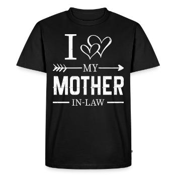 J’aime ma mère en bas fils en beaux-arts cadeaux - T-shirt Premium bio Homme - noir - Devant - Nico (187cm)