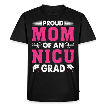Fière maman d’une diplômée de l’unité de soins intensifs intensifs - T-shirt Premium bio Homme - noir - Devant - Nico (187cm)