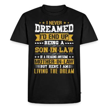 Je n’aurais jamais imaginé que je finirais par être un cadeau de gendre - T-shirt Premium bio Homme - noir - Devant - Nico (187cm)