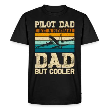 Pilot Dad Like Normal Dad for Men Aviation Pilot - Men's Premium Organic T-Shirt - black - Front - Nico (187cm)