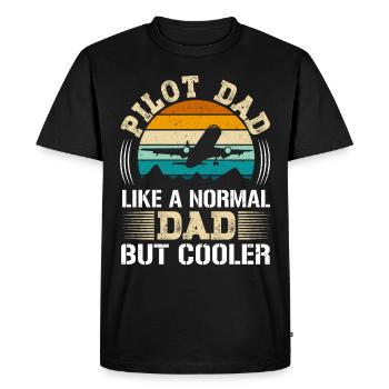 Pilot Dad Like Normal Dad for Men Aviation Pilot - Men's Premium Organic T-Shirt - black - Front - Nico (187cm)