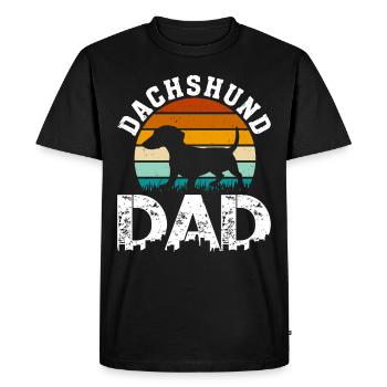 Rétro teckel papa cadeaux pour hommes fête des pères - T-shirt Premium bio Homme - noir - Devant - Nico (187cm)