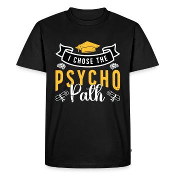Psychiatre J’ai choisi la Psychopathie Neuroscience - T-shirt Premium bio Homme - noir - Devant - Nico (187cm)