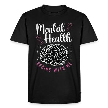La santé mentale des psychiatres commence par le travail social - T-shirt Premium bio Homme - noir - Devant - Nico (187cm)