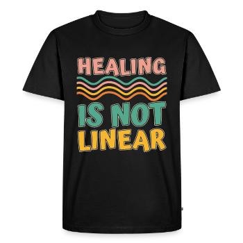 La guérison par un psychiatre n’est pas une psychothérapie linéaire - T-shirt Premium bio Homme - noir - Devant - Nico (187cm)