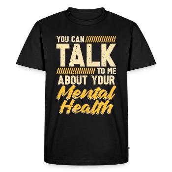 Psychiatre Vous pouvez me parler de psychologie - T-shirt Premium bio Homme - noir - Devant - Nico (187cm)