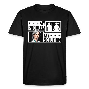 Psychiatre Mon problème Mon pictogramme Maman thérapeute - T-shirt Premium bio Homme - noir - Devant - Nico (187cm)