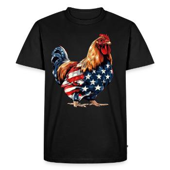 Poulet Drapeau Américain 4 Juillet Poulet Cadeaux - T-shirt Premium bio Homme - noir - Devant - Nico (187cm)