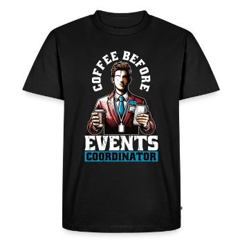 Events Coordinator Coffee Organizer Coffee Lover - Men's Premium Organic T-Shirt - black - Front - Nico (187cm)