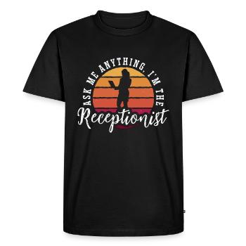 Réceptionniste Demandez-moi n’importe quoi Je suis la secrétaire - T-shirt Premium bio Homme - noir - Devant - Nico (187cm)