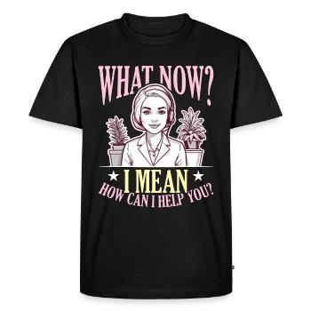 Réceptionniste Qu’est-ce que je veux dire Réceptionniste de bureau - T-shirt Premium bio Homme - noir - Devant - Nico (187cm)