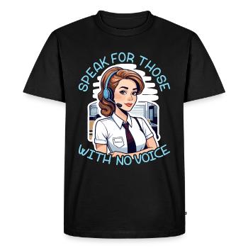 La réceptionniste parle pour ceux qui n’ont pas de secrétaire - T-shirt Premium bio Homme - noir - Devant - Nico (187cm)