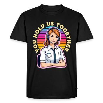 Réceptionniste Vous nous tenez ensemble Employé de bureau - T-shirt Premium bio Homme - noir - Devant - Nico (187cm)