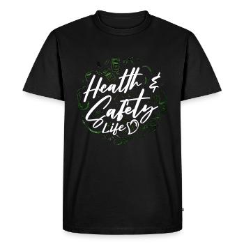 Éducateur en santé Conseillère en santé et sécurité - T-shirt Premium bio Homme - noir - Devant - Nico (187cm)