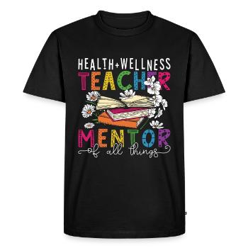 Éducateur en santé Santé + bien-être Épidémiologie - T-shirt Premium bio Homme - noir - Devant - Nico (187cm)