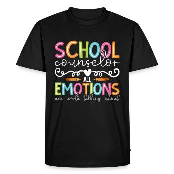 School Counselor All Emotions Are Social Workers - Men's Premium Organic T-Shirt - black - Front - Nico (187cm)