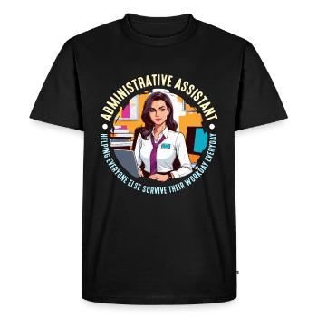 Assistante administrative aidant employée de bureau - T-shirt Premium bio Homme - noir - Devant - Nico (187cm)