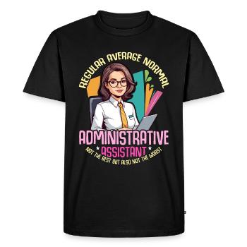 Assistant administratif Régulier Normal Normal Emploi de bureau - T-shirt Premium bio Homme - noir - Devant - Nico (187cm)