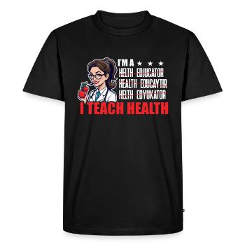 Éducateur en santé Je suis un conseiller en santé J’enseigne - T-shirt Premium bio Homme - noir - Devant - Nico (187cm)