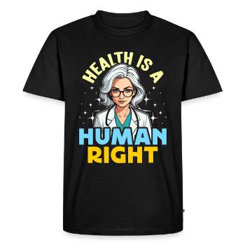 Éducateur en santé La santé est un droit de l’homme Les soins de santé - T-shirt Premium bio Homme - noir - Devant - Nico (187cm)