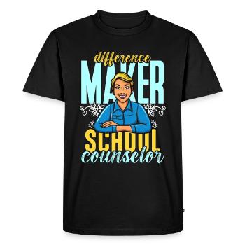 Conseillère scolaire Faiseur de différence Thérapeute scolaire - T-shirt Premium bio Homme - noir - Devant - Nico (187cm)